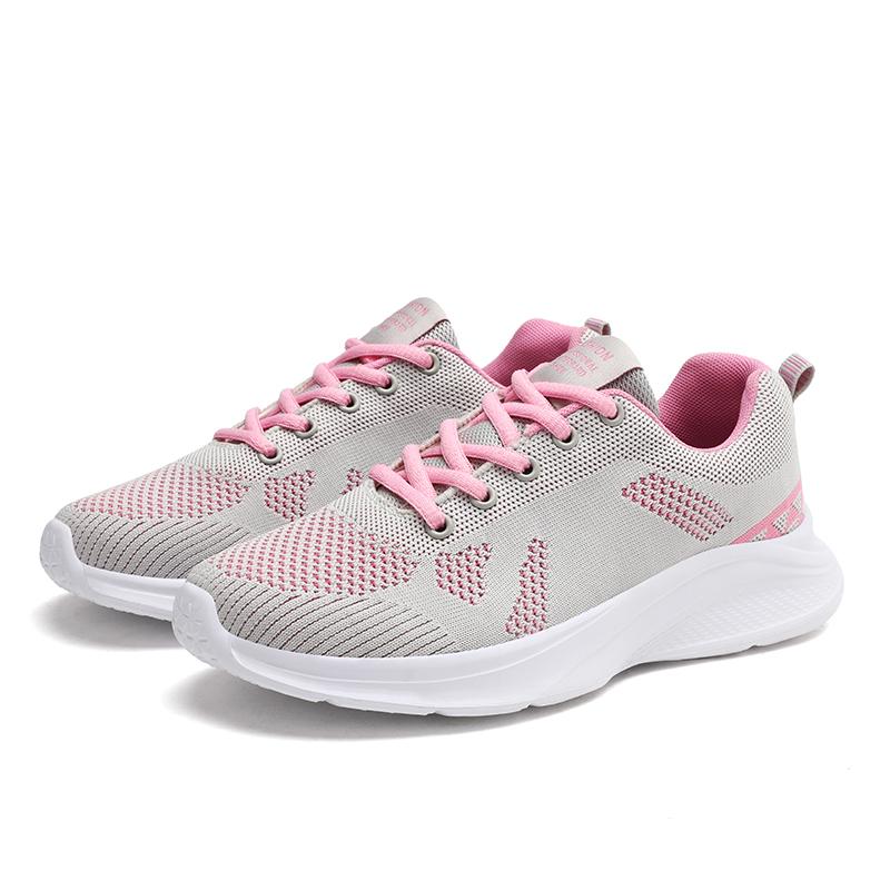 Women's Flying Woven Running Shoes Spring and Summer Low Cut Lightweight Breathable Mesh Casual Sports Shoes