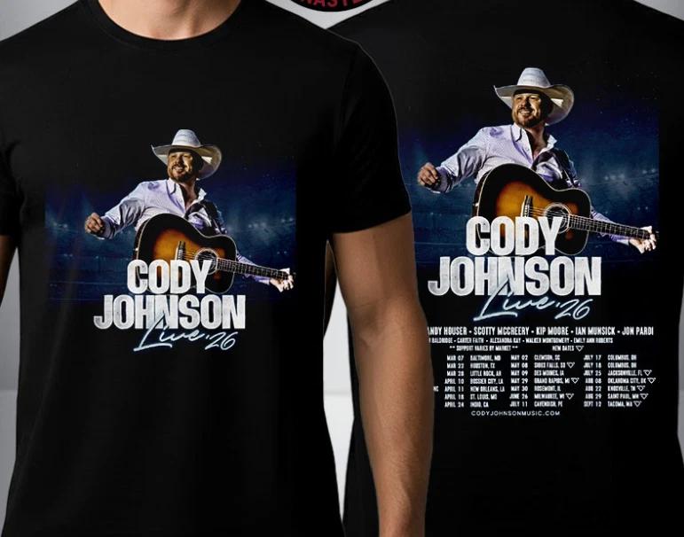 Cody Johnson Live 26 North America Tour 2026 Schedule Tour Dates Unisex T Shirt 4XL