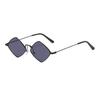 European & American Retro Diamond-Shaped Metal Sunglasses - Trendy Irregular Design for Men & Women