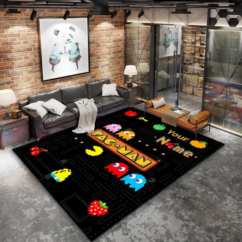 Pacman Custom Name Carpet Rug For Living Room Bedroom Home Sofa Decoration,Kids play Non-slip Floor Mat