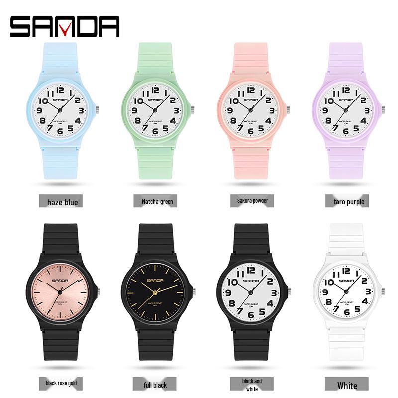 Sanda Fashionable Waterproof Quartz Watch for Students - Ideal for School, Parties, and Exams
