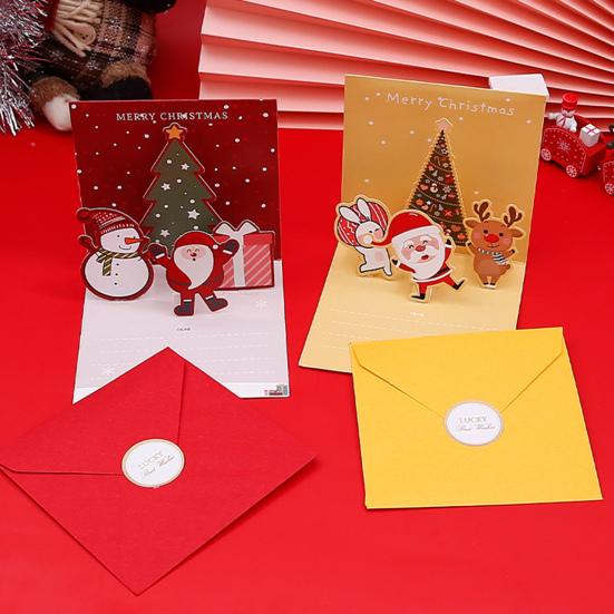 12 Pack Christmas Cards 3D Pop Up Greeting Card Set with Envelopes Stickers