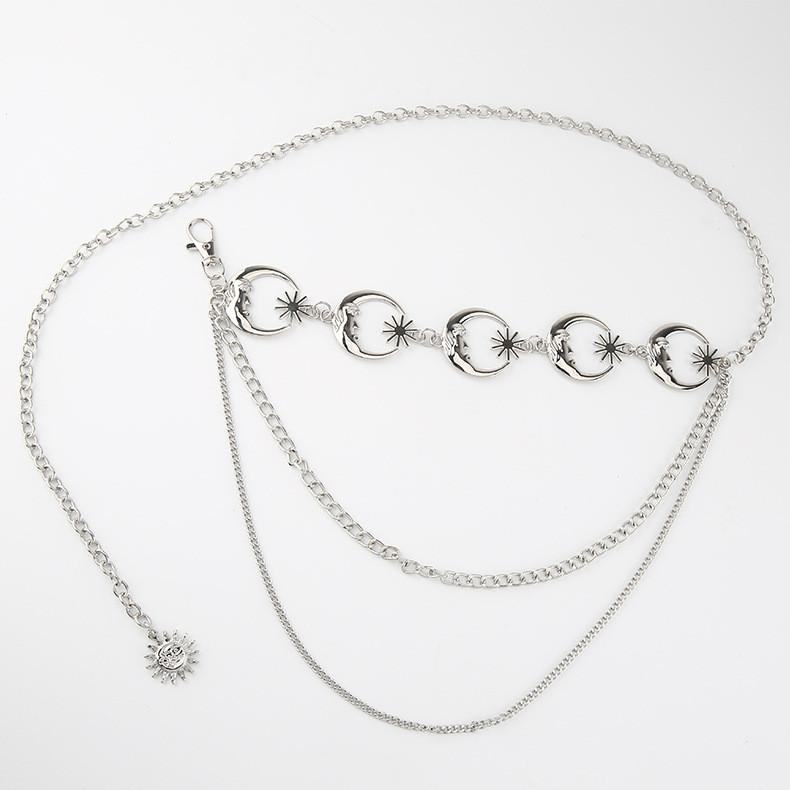Waist Chain Moon Two Layers Of Chains Versatile Accessories For Women Clothing