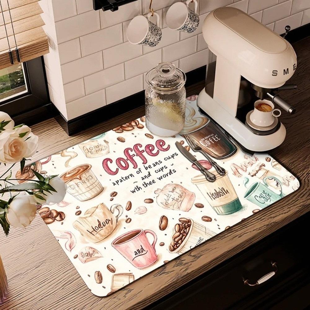 Waterproof Coffee Machine Mat Quick Dry Dish Drying Mats Placemat Kitchen Coffee Table Counters