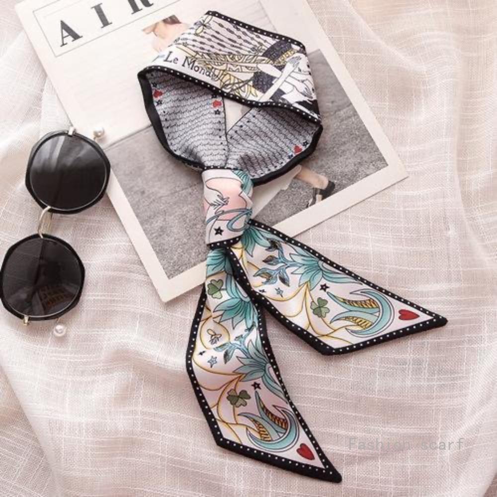Tarot Card Series Double-layer Double-sided Printing Women's Versatile Ribbon Tied Bag Scarf Small Scarf Wholesale