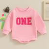 Kleinkind Baby Sweatshirt Strampler Buchstabenstickerei Langarm Jumpsuit für Neugeborenes Mädchen Junge Niedliche Kleidung