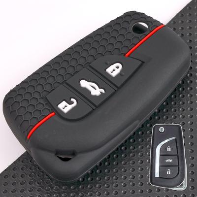 3 taste Silikon Fernbedienung Smart Auto Schlüssel Kette Ring Abdeckung Fall Shell Schutz Für Toyota Auris Corolla Avensis Verso Yaris aygo