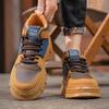 Fashion Trendy Men's Shoes Autumn Style British Fashion Retro Contrasting Casual Wear-resistant Men New Thick Soled Workwear Shoes 2024