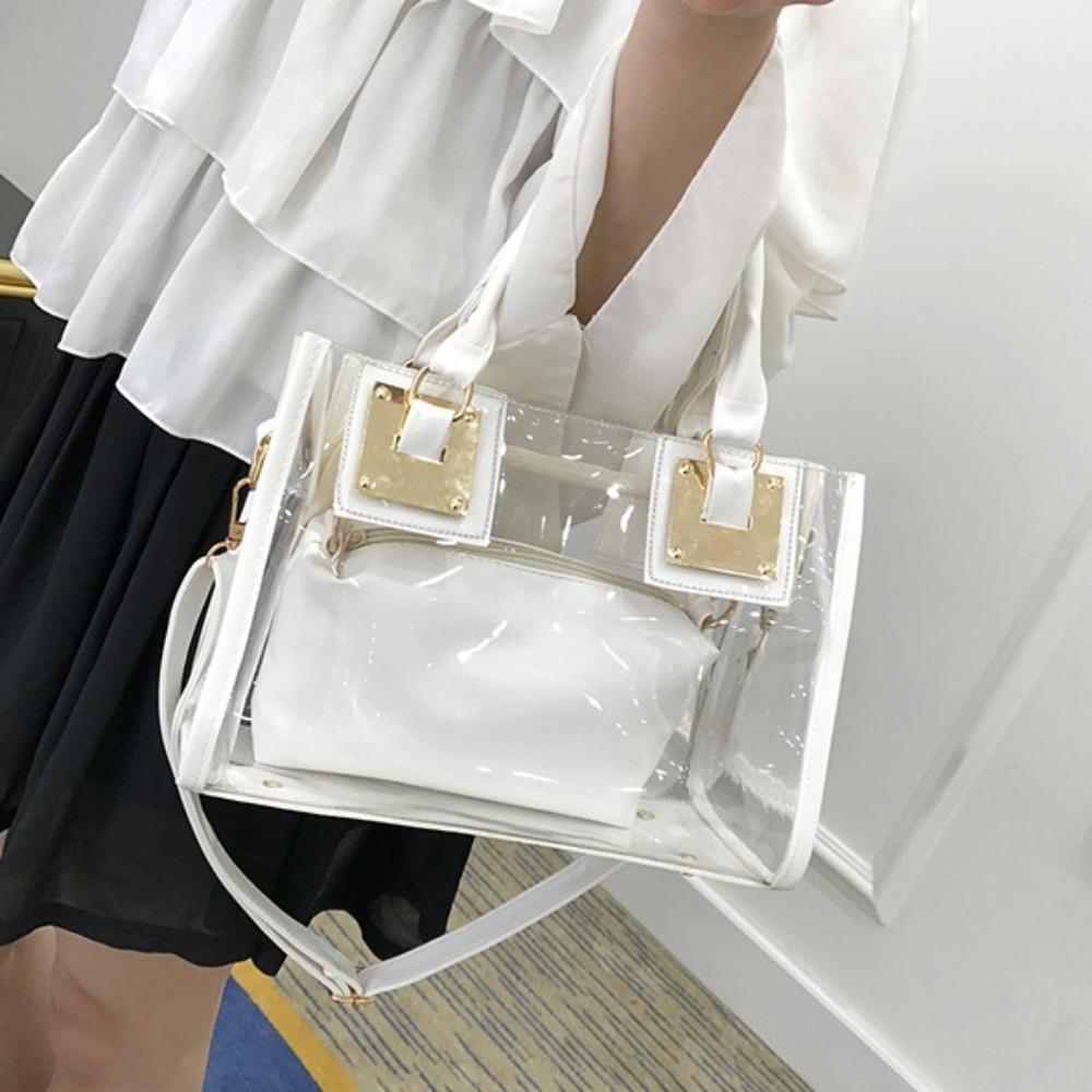 Transparent Clear Totes Bags Summer Shoulder Messenger Bag Casual Women Handbags  Girls Gift
