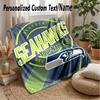 Seattle Seahawks Custom Flannel Throw Blanket Print Your Name Text Soft Warm Blanket Holiday Present