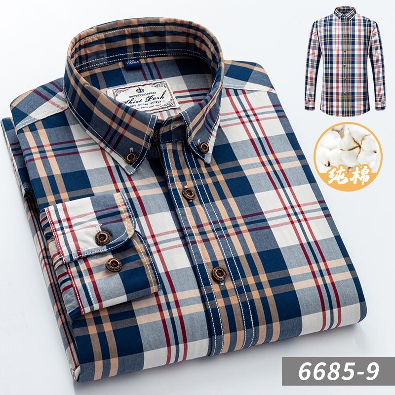 2026 Nuova Moda Uomo a Quadri 100% Cotone Primavera Autunno Tasca Manica Lunga Vestibilità Slim Camicia da Uomo con Bottoni