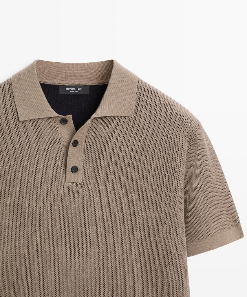 Masimodutti Textured 100% Cotton Polo Shirt