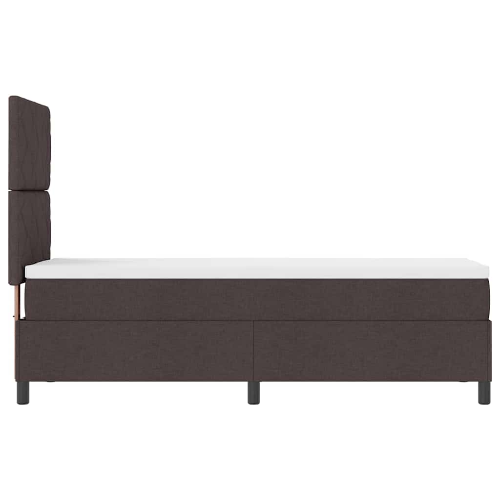 Boxspring bed with headboard Dark Brown 80 x 200 cm Fabric