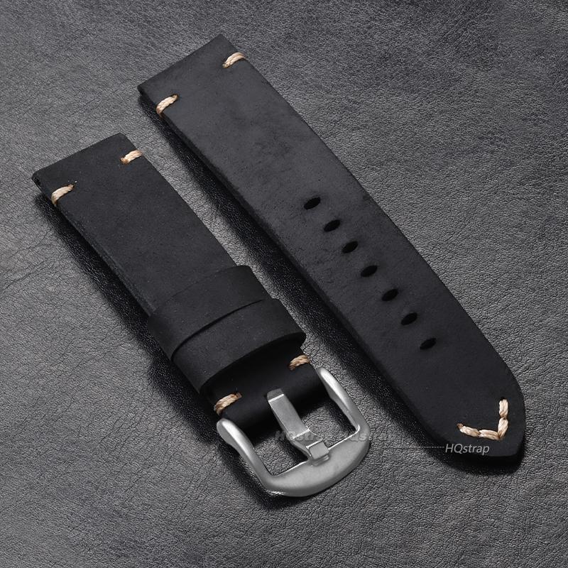 Cinturino Orologio in Pelle di Mucca Fatto a Mano per Panerai PAM111 441 Cinturino in Pelle Marrone Braccialetto Morbido da Uomo 22mm 24mm 26mm Cinturino Vintage