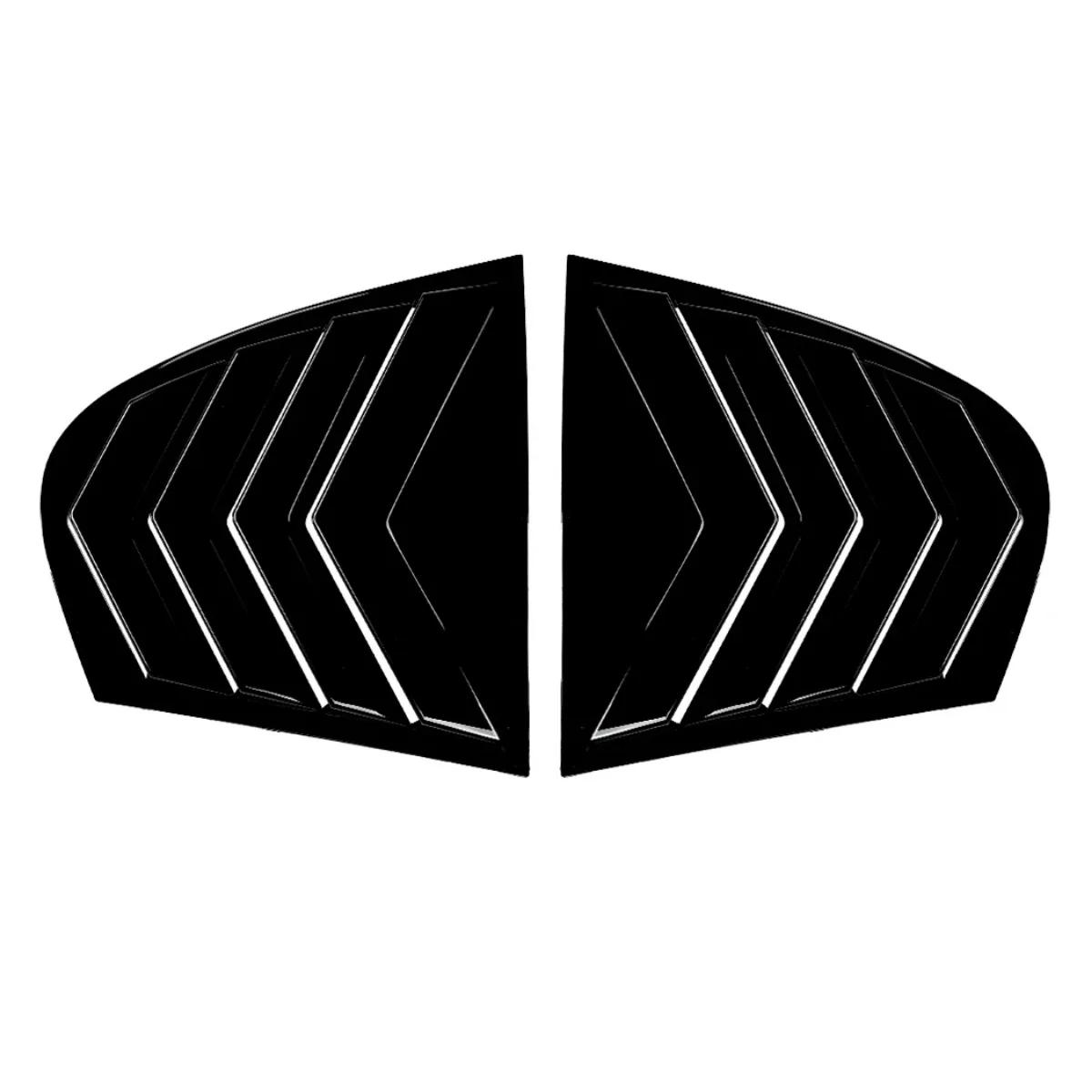 E60 Louvers Carbon Fiber Look/Gloss Black Rear Side Window Louver Shutter Trim Cover For BMW 5 Series E60 2004-2010