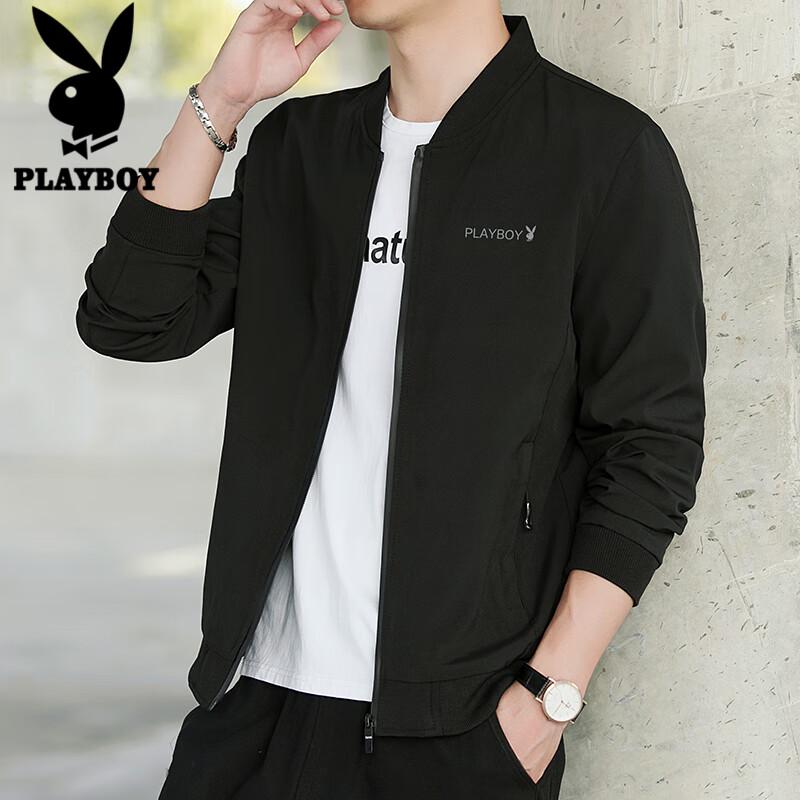 Playboy Men's Autumn/Winter Slim-Fit Baseball Jacket