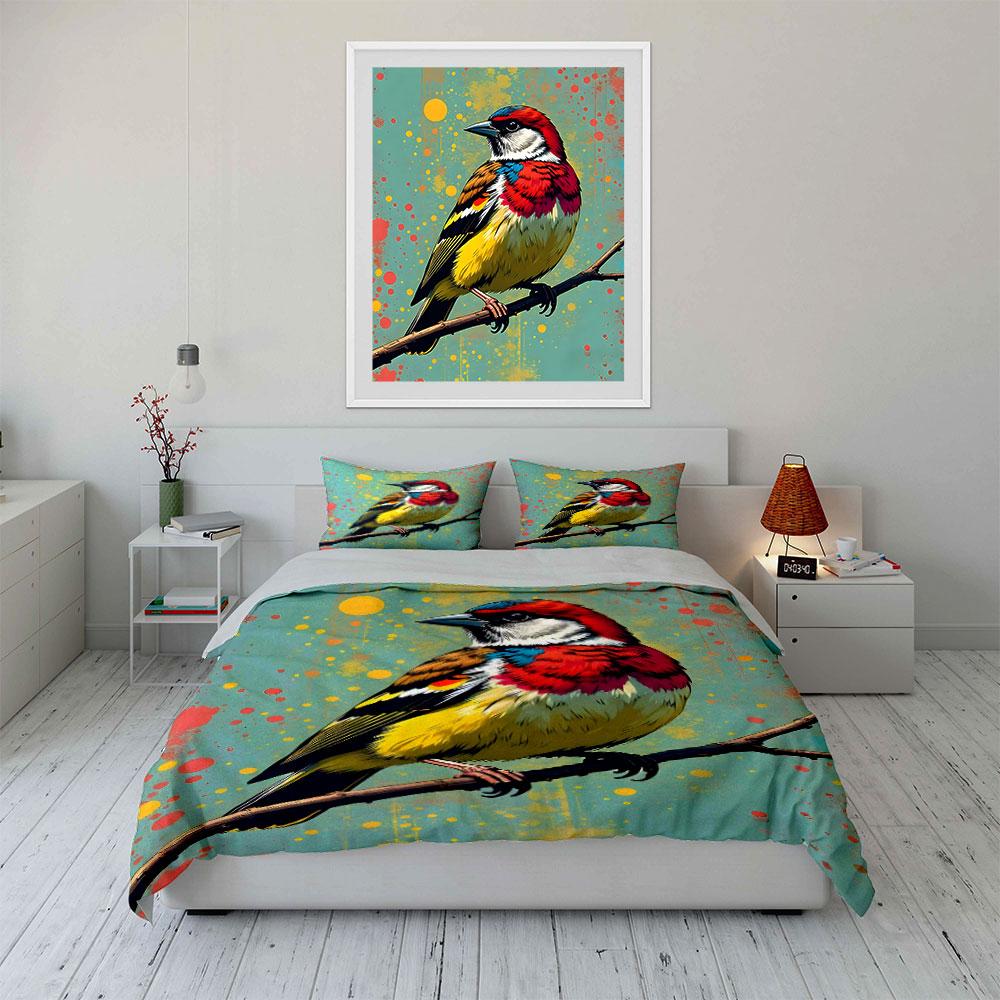 Colorful Bird On Branch. Bedding Sets Duvet Cover Sets Duvet Covers Pillowcases(1*Duvet Cover 2*Pillowcases Without Duvet Insert)