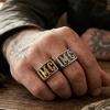 Mens Titanium Steel Ring With Letter Number Design Hip Hop Style Minimalist Fashion Accessory