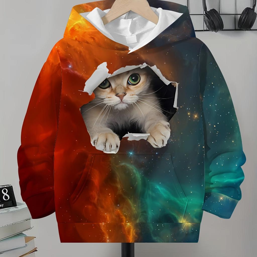 Hoodies 3D Print Cute Animals Cat Graphic Sweatshirts Boys Girls