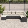 VidaXL Ensemble de canapé de jardin 8 pièces avec coussins en poly rotin noir 3354486