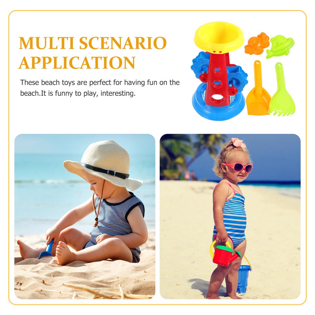5 PCS Toy Sand Bucket Toys for Kids Animal Sandbox Playing Clock Seaside
