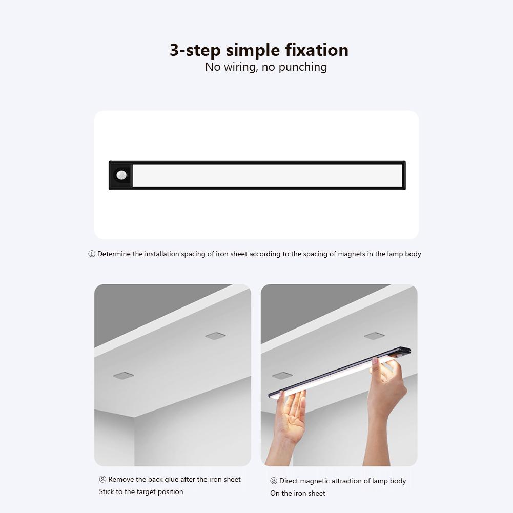 Motion Sensor Under Cabinet Lights with Charging Cable Magnetic High Capacity Battery Detachable Ultrathin Housewear Furnishings