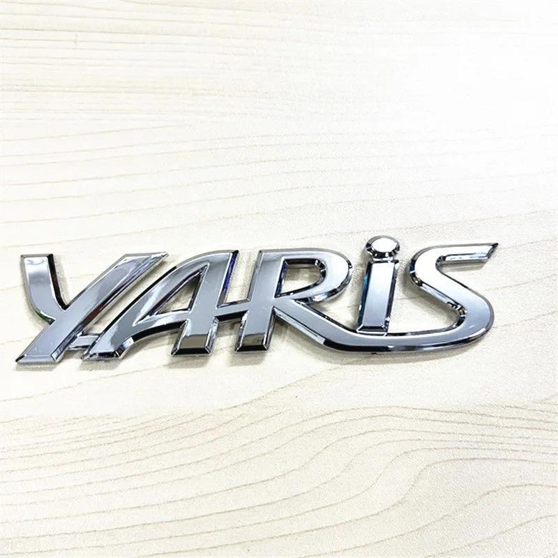 ATG1 3D Metal Yaris Logo Emblem Badge Matte black Chrome Plated Trunk Letter Sticker For Toyota Yaris Car Exterior Decor Accessories