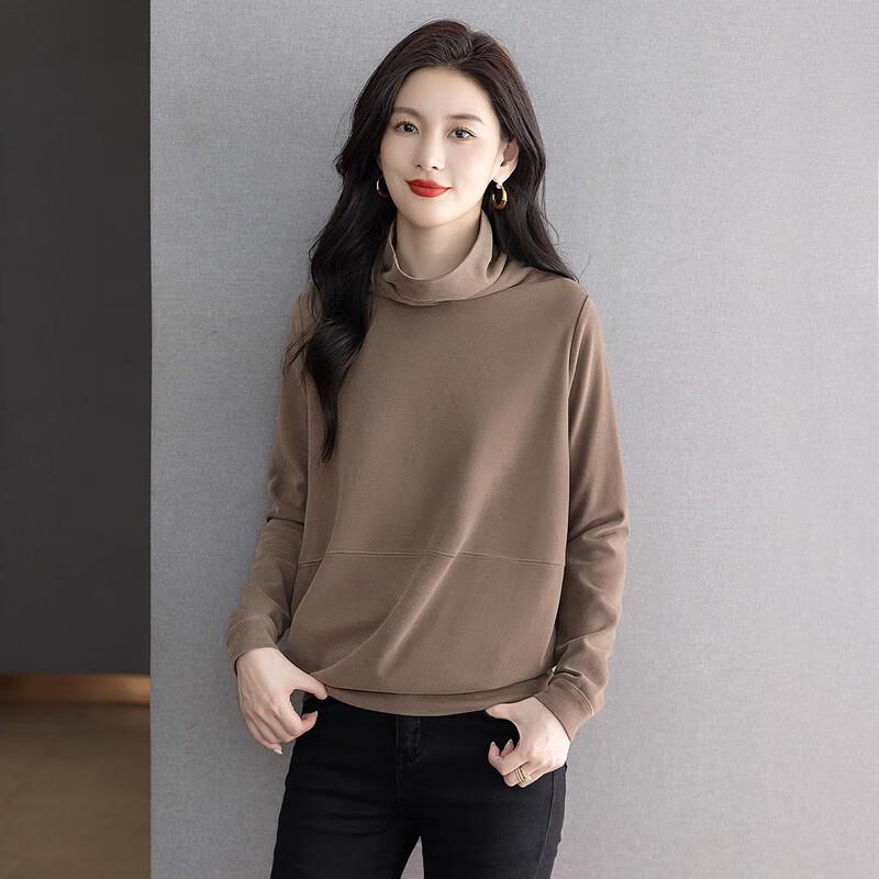 Women's Solid Cowl Neck Long Sleeve Pullover Top