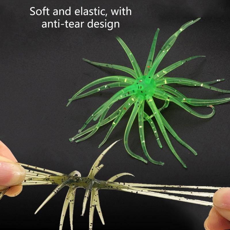 6PCS/Lot Elastic Floating Lures Baits Shaped Like Sea Urchins With Build In Flash For Biggest Visibilities Underwater