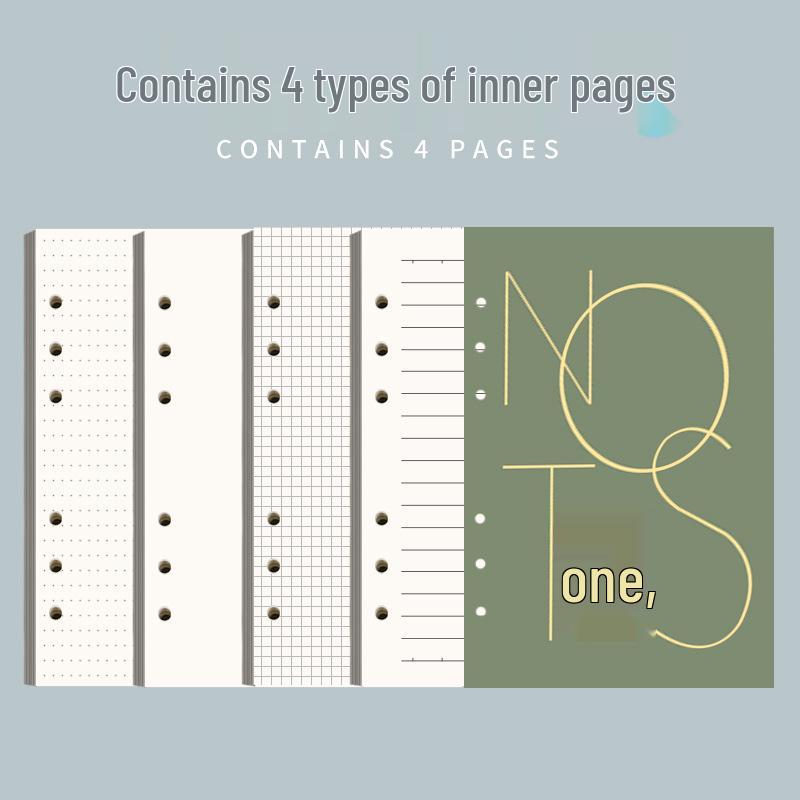 A6 Refillable Notebook: 6-Hole Lined A5 Pages