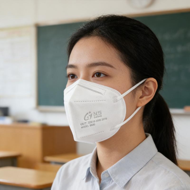 10pcs KN95 Breathable and Non-stuffy Protective Mask Hanging Ear White Disposable Mask Industrial Polishing Dust and Fog Mask