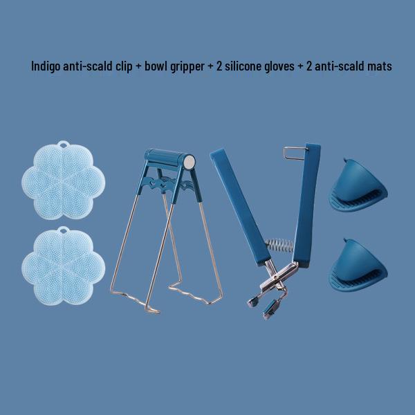 Stainless Steel Anti-scalding Gripper Set: Non-slip Tray Holder & Bowl Clip