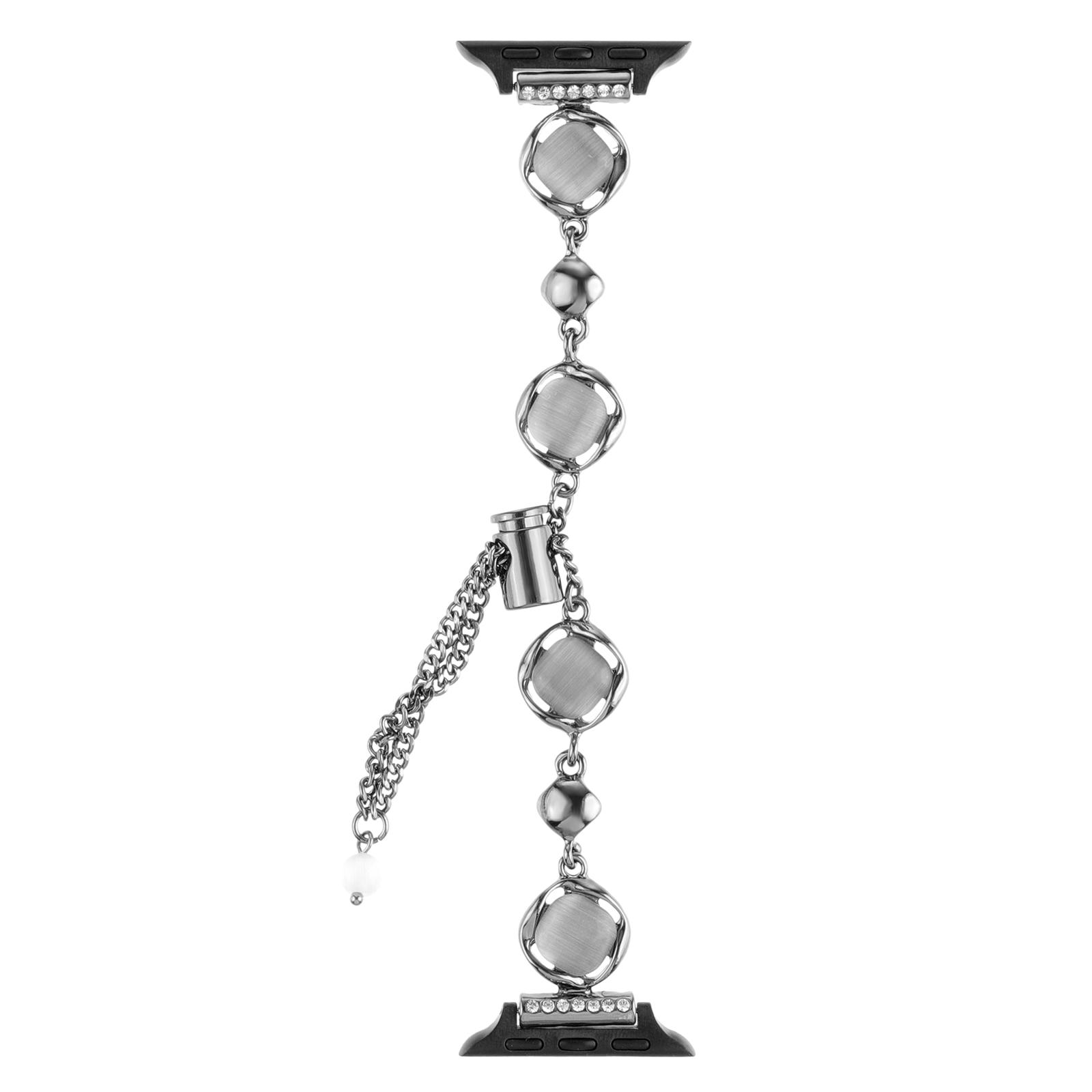 

Для Apple Watch 10 46мм/Ultra 2/Ultra 49мм/9 8 7 45мм/SE (2023) SE (2022) SE 6 5 4 44мм/3 2 1 42мм Металевий ланцюжковий ремінець для годинника Black