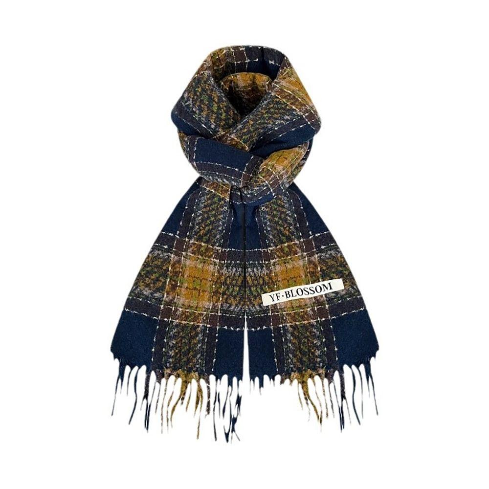 Tassel Thermal Neck Warmer Wool Long Scarves Korean Style Thickened Shawl  for Women Girls Maiden