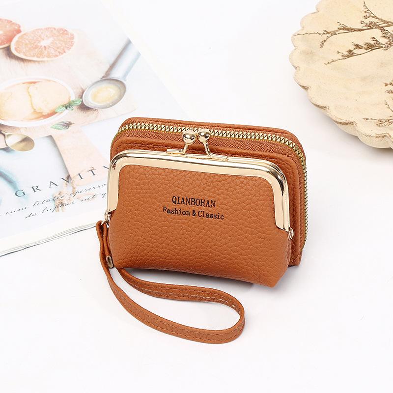2026 Newest Women's Wallet Wrist Strap Short Coin Purse Card Holder Korean Style Coin Clip Bag Multi-Card Slot