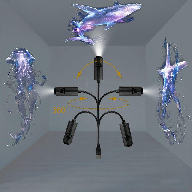 Usb Starry Sky Projector Light, Hd Bright Galaxy Night Light Projector With Multiple Slides, 360° Adjustable Flexible Gooseneck