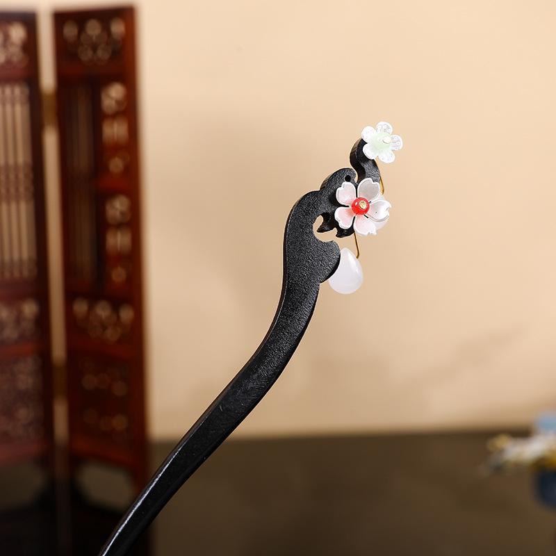 Antique-Style Wooden Hairpins: Chinese Qipao & Hanfu Headdress Accessories, Handmade for Hair Styling