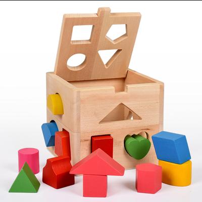 Montessori dřevěné hračky pro děti rané vzdělávání 13-ti dírkové puzzle hračky barevná shoda tvarů tréninková hra výukové hračky děti dárky