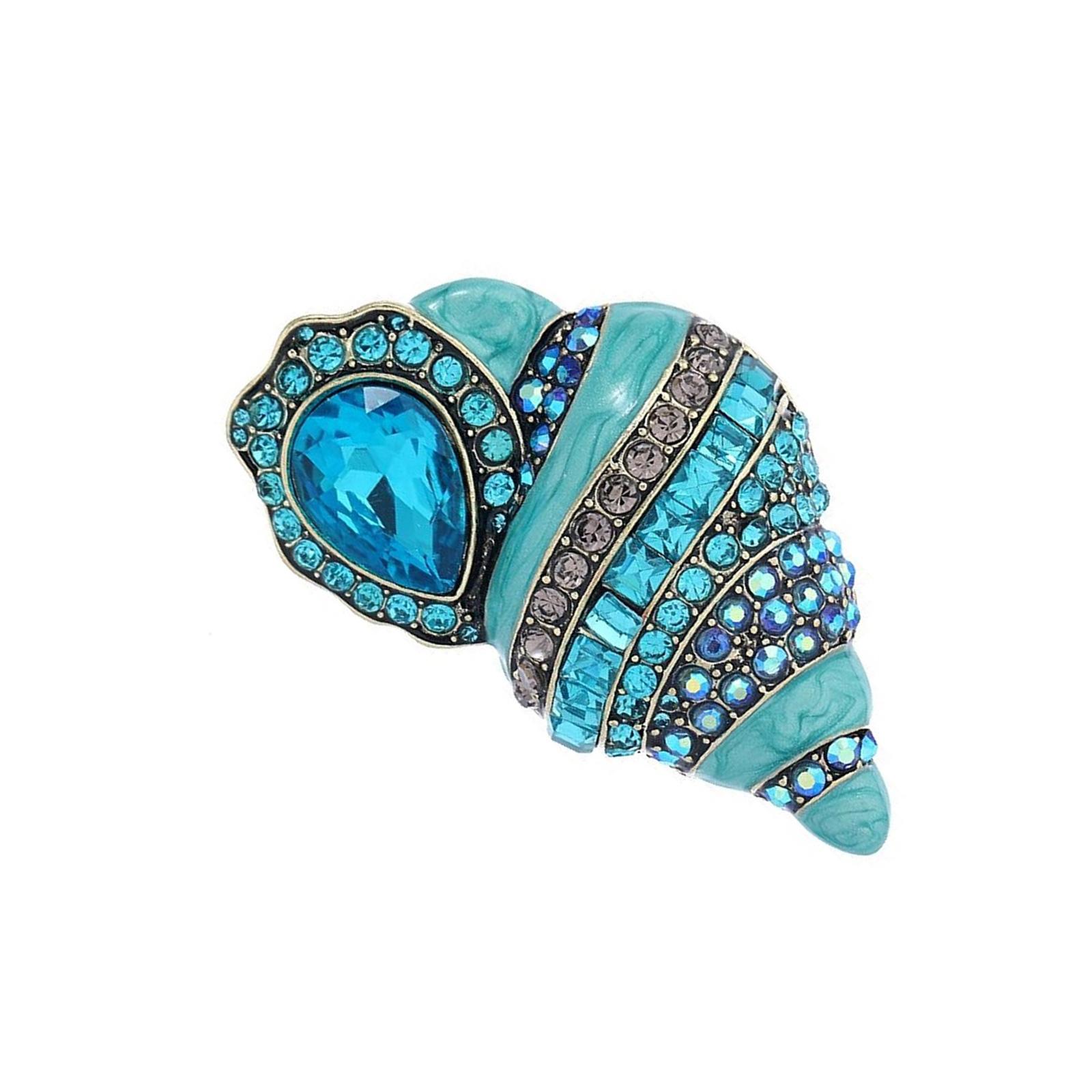 

Elegant Rhinestones Conch Pin Vibranting Color Accesory Portable for Children and Trendy Adults Stylish Outfits 1