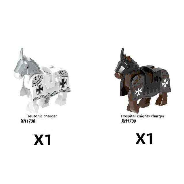Historically Famous Battle Horse Building Block Model Medieval Cavalry Soldiers Figure Bricks Accessories Toys For Kids J108