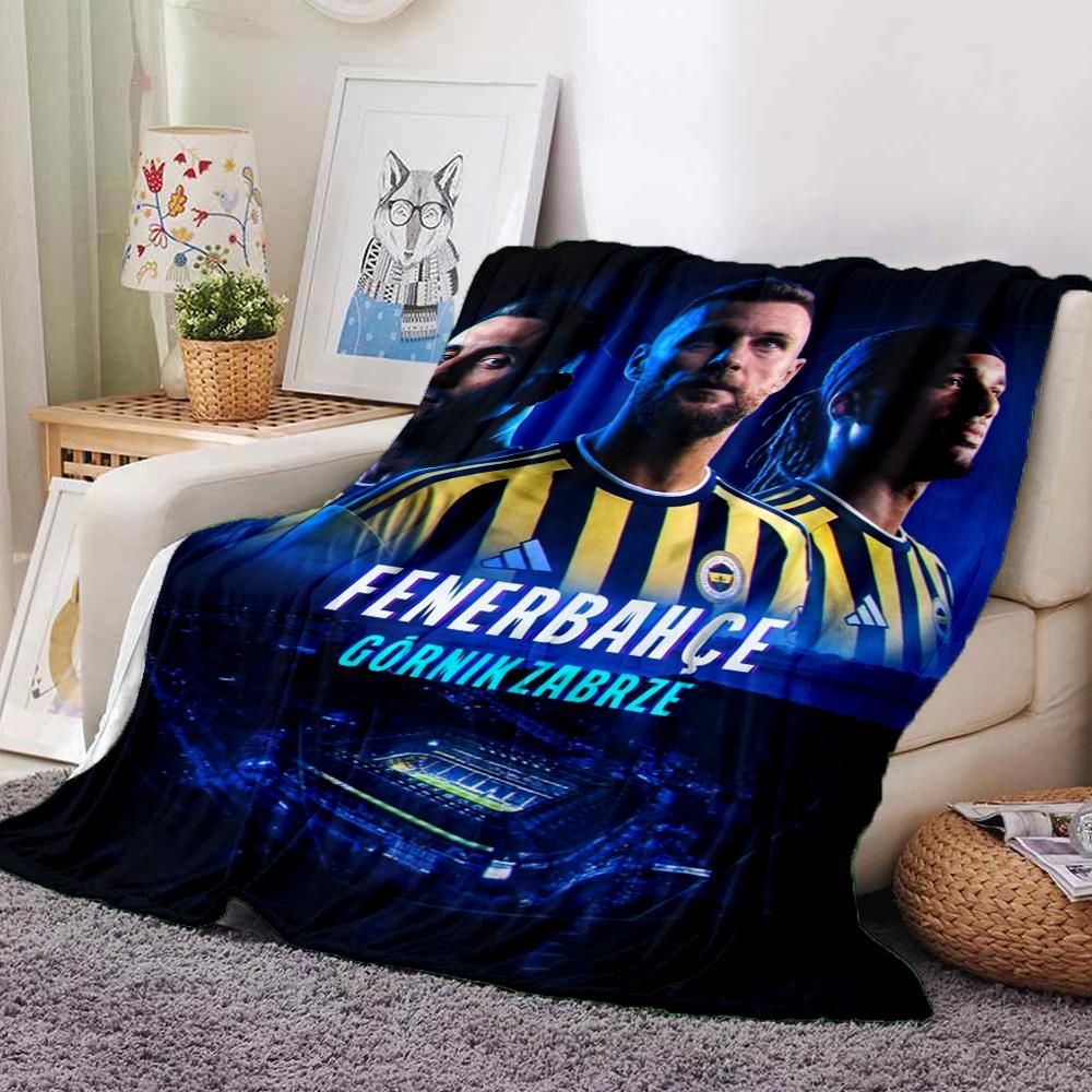 Fenerbahce Football Team Player Collage Print Flannel Blanket Soft Throw Blanket Sofa Couch Bed Decor Soccer Fan Gift