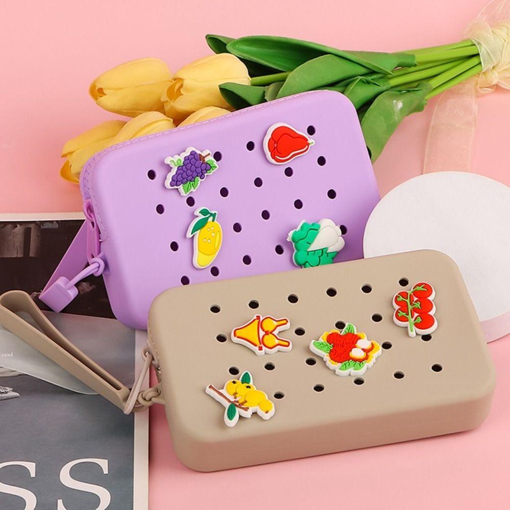 

Holes Coin Purse Silicone Change Pouch Cute Money Bag чорний