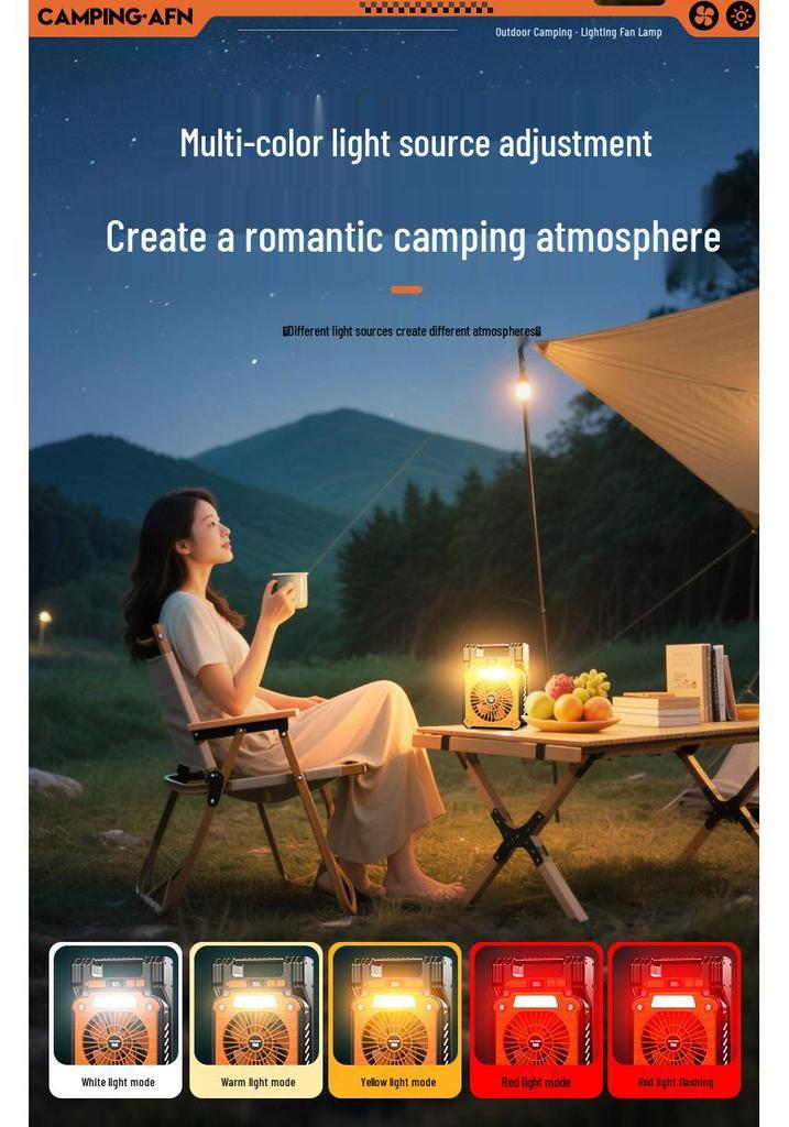 Multi-functional Solar-Powered Handheld Fan & Camping Light