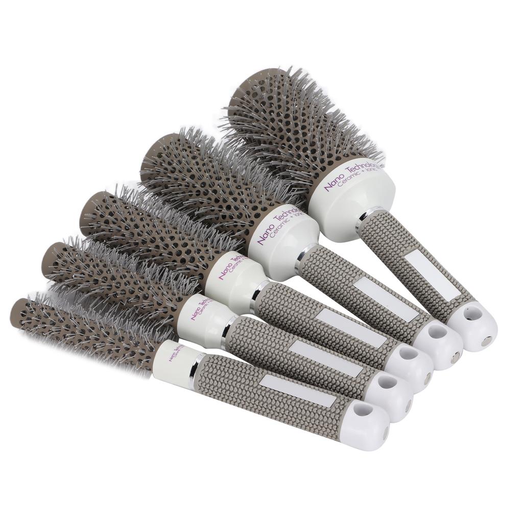 5pcs Round Brush Set Heat Conduction Hairbrush Comb Hairdressing Tool Set for Blow Drying Curling