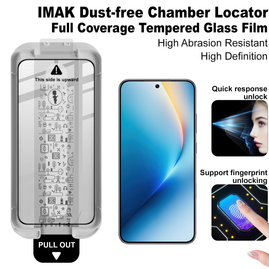 For Honor WIN RT 5G Glass IMAK Dust-free Cabin Full-screen Tempered Glass Film Supports Fingerprint Unlock