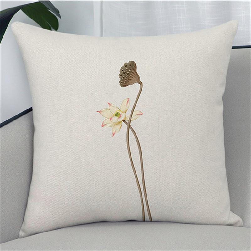 

Квадратная наволочка Lotus Zen, автомобильный диван, офисное кресло, наволочка, простое украшение для дома 40X40CM