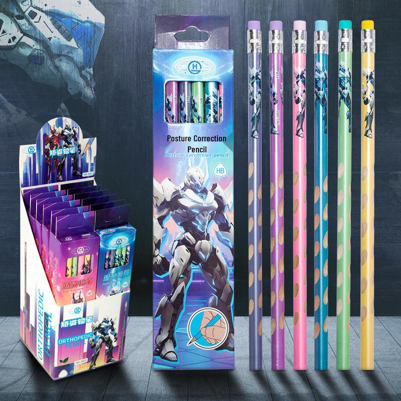 12-Pack HB Cartoon Robot Style Pencils with Anime Design HB