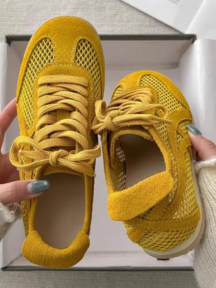 

Спортивная версия того же стиля, матовые легкие немецкие тренировочные туфли с внутренней высотой, женские, весна 2025, цветная, ретро, повседневные, спортивные Forres 40 жёлтый