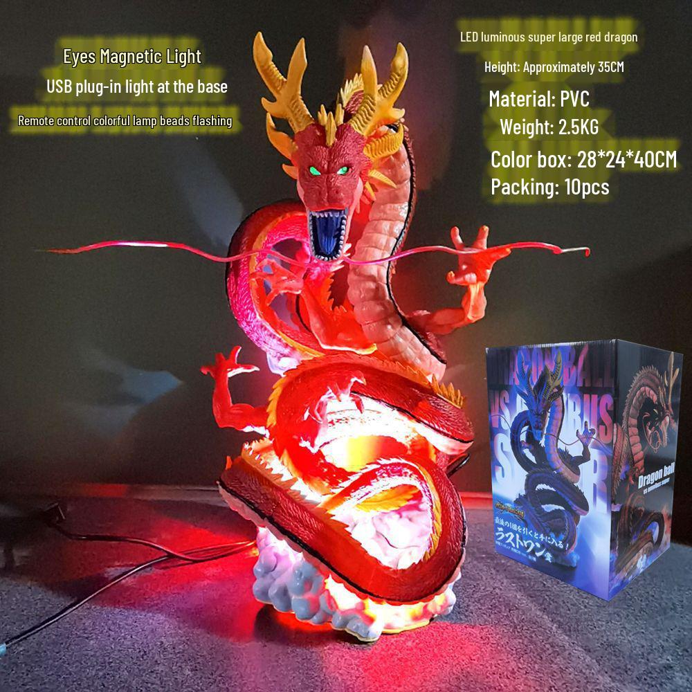 Luminous Dragon Ball Super Ichiban Final Prize Red Shenron Figure Statue Anime Model Ornament Gift with Free Shipping