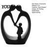 3D Printed Family Sculpture of Three Figurine, Heart-Shaped Parent & Child Statue, Matte Texture Home Decor Ornament, Creative Gift for